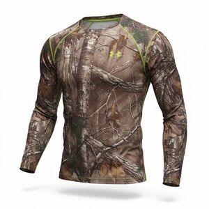 NWT Under Armour Long-sleeve Hunting Shirt Scent Control Realtree Camo MENS LG